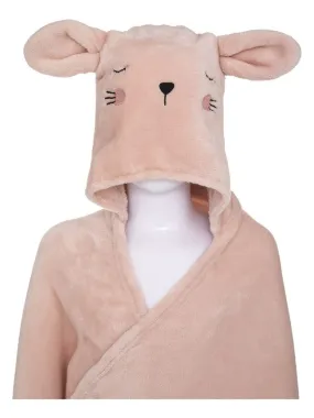 Plaid capuche chat 100x130 cm - Rose
